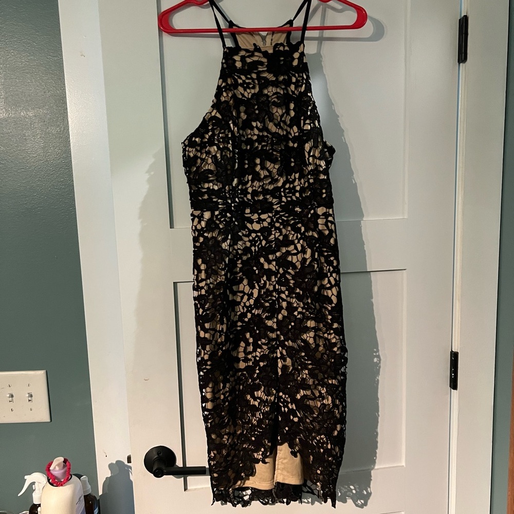 Wedding guest dress, lace mini/midi dress